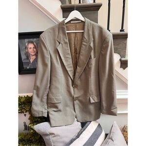 BOSS Hugo Boss Wool Light Brown Pattered Suit Jacket Blazer 42R